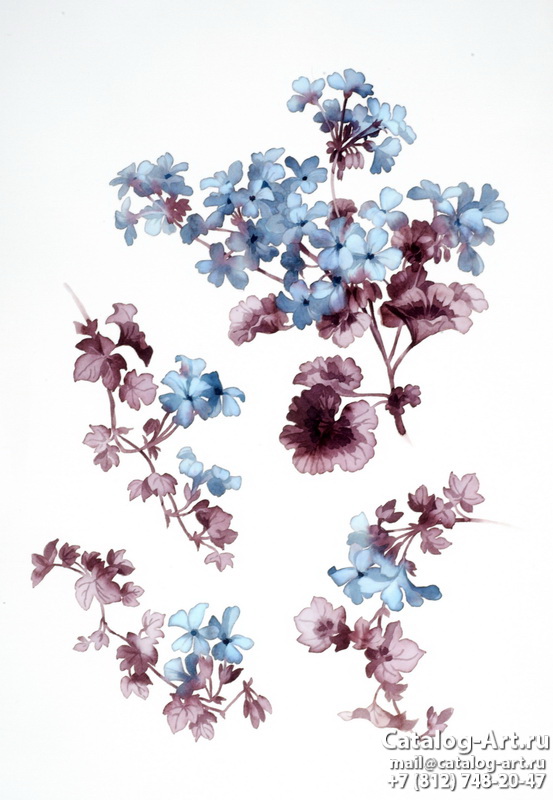 Натяжные потолки с фотопечатью - Голубые цветы 38